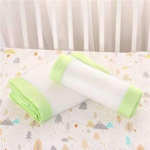Planet Gates Light Green 2Pcs/Set Breathable Summer Baby Bedding Bumper Collision Half Around Baby Crib Bumpers Bedding Cotton Printing Mesh Safety Rails