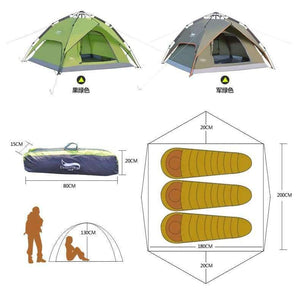 Planet Gates Light Green / China Outdoor high-quality tents 3-4 people automatic tents double anti-torrento man camping tents multi-functional tents