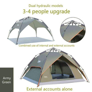 Planet Gates Light Green / China Outdoor high-quality tents 3-4 people automatic tents double anti-torrento man camping tents multi-functional tents