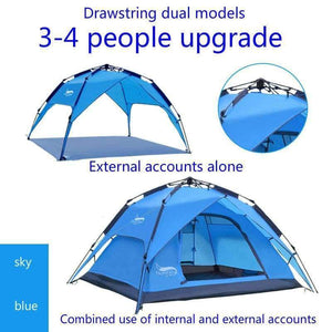 Planet Gates Light Green / China Outdoor high-quality tents 3-4 people automatic tents double anti-torrento man camping tents multi-functional tents