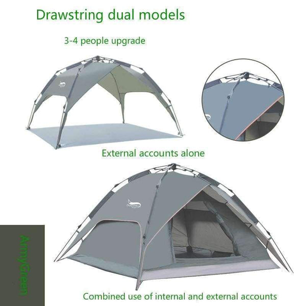 Planet Gates Light Green / China Outdoor high-quality tents 3-4 people automatic tents double anti-torrento man camping tents multi-functional tents