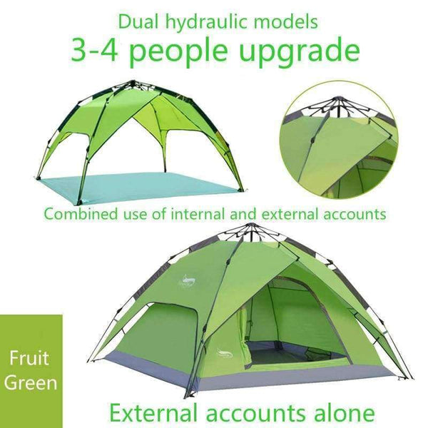 Planet Gates Light Green / China Outdoor high-quality tents 3-4 people automatic tents double anti-torrento man camping tents multi-functional tents