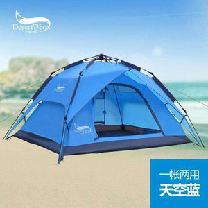 Planet Gates Light Green / China Outdoor high-quality tents 3-4 people automatic tents double anti-torrento man camping tents multi-functional tents