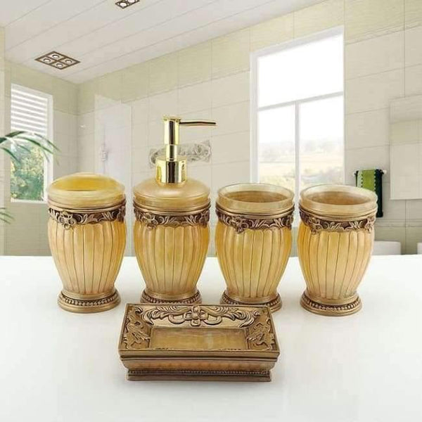 Planet Gates Light Green Fashion bathroom supplies resin set of five pieces wash bath tubs Europe type bath products toothpaste receive a suit