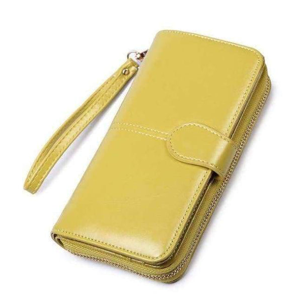 Planet Gates Light Green L 2018 New Women Oil Wax Leather Wallet Female Purses Big Capacity Hasp Zipper Purse Ladies Long Wristlet Clutch Coin Card Holders