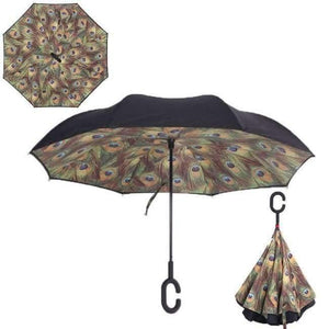 Planet Gates Light Green Reverse Folding Double Layer Inverted Chuva Umbrella Self Stand Inside Out Rain Protection C-Hook Hands For Car