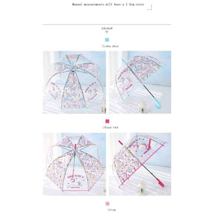 Planet Gates Light Green Simple fashion weatherproof  lovely unicorn children long handle transparent umbrella