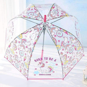 Planet Gates Light Green Simple fashion weatherproof  lovely unicorn children long handle transparent umbrella