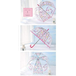 Planet Gates Light Green Simple fashion weatherproof  lovely unicorn children long handle transparent umbrella