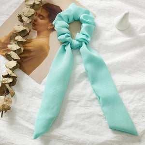 Stripe Ribbon Hair Scrunchies Women Elastic Hair Bands Scarf Hair Ties Rope Ponytail Holder Girls Hair Accessories