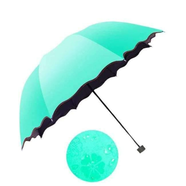 Planet Gates Light Green Women Umbrella Windproof Sunscreen Magic Flower Dome Ultraviolet-proof Parasol Sun Rain Folding Umbrellas FG