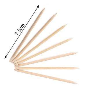Planet Gates Light Grey 100pcs/lot Nail Art Wood Sticks Cleaning Orange Nail Dead Skin Fork Cuticle Pusher Remover Nail Care Tools For Finger