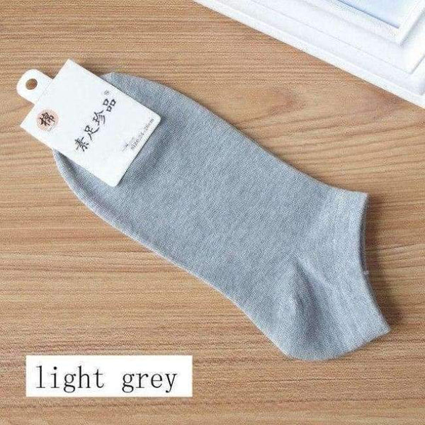 Planet Gates светло сиви 10 бр. = 5 чифта плътни памучни чорапи за мъже, невидими чорапи до глезена, дишащи тънки чорапи тип лодка, невидими чорапи, размер 38-42 EUR