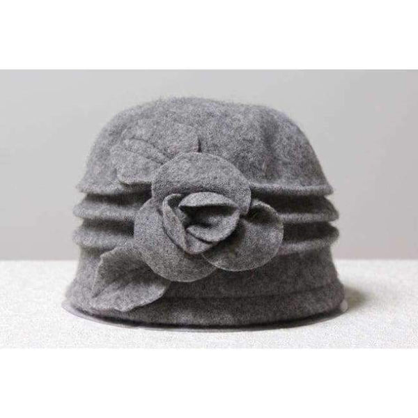 Planet Gates Light grey 2018 Floral Casual Brand Warm Lady Autumn Floppy Soft Girl Fedoras Women Fedoras 100% Pure Wool Dome Winter Hat For Women