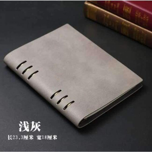 Planet Gates Light Grey / 235X180 mm A5 Notebook Diary Loose leaf Writing Pads Business Office Spiral Binder 6 Rings Gift School Supplies Travelers Planner