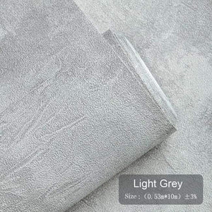Retro Plain Grey Cement PVC Vinyl Wallpaper For Walls Living Room Bar Cafe Restaurant Clothing Shop Background Wallpaper Roll - Planet Gates