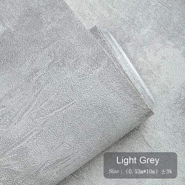 Retro Plain Grey Cement PVC Vinyl Wallpaper For Walls Living Room Bar Cafe Restaurant Clothing Shop Background Wallpaper Roll - Planet Gates