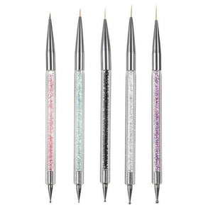 Planet Gates Light Grey 5 Pcs/Sets Nail Art Pen 2 In 1 Double Ends Dotting Drawing Painting UV Gel Liner Polish Brush Set Nail Art Dotting Tools