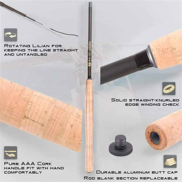 Planet Gates Light Grey 9/10/11//12/13FT Classical Tenkara Fly Fishing Rod 7:3 ACTION Super Light Traditional Tenkara Rod with Hook keepers