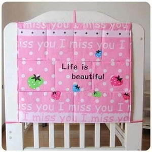 Planet Gates Light Grey Cotton Grey Baby Bed Hanging Storage Bag Newborn Crib Organizer Toy Diaper Pocket for Babies Bedding Set 50*60CM