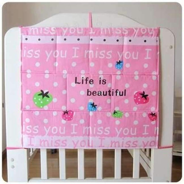 Planet Gates Light Grey Cotton Grey Baby Bed Hanging Storage Bag Newborn Crib Organizer Toy Diaper Pocket for Babies Bedding Set 50*60CM