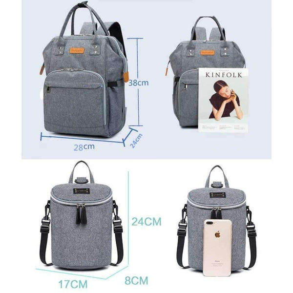 Planet Gates Light grey Diaper Bag and Insulation Bags Fashion Maternity Mummy Backpack Nappy Changing Organizer Waterproof Baby Care Bags