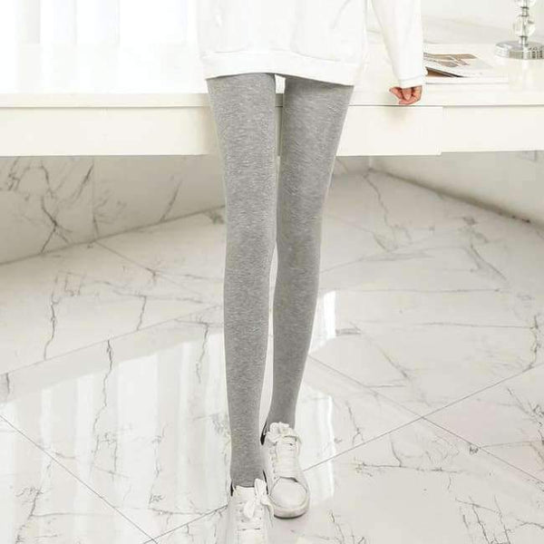 Planet Gates Light Grey / One Size Warm Leggings for Women Milk Cotton Slim Leggings Single Cashmere Foot Wear Elastic Pants Legging Female Winter Leggings