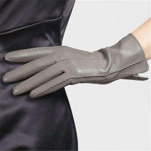 Planet Gates light grey / S High Quality Elegant Women Genuine Lambskin Leather Gloves Autumn And Winter Thermal Hot Trendy Female Glove L085