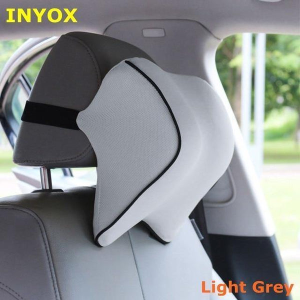 Planet Gates Light Grey S1 Headrest Car Neck Pillow Seat lumbar Pillow in auto back Head rest Memory Foam Fabric For chair Travel Support Cushion covers