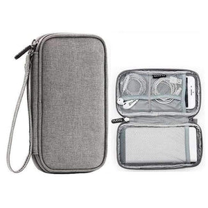 Planet Gates Light Grey Travel cable Storage Bag Hard Drive Organizers For cellphone Earphone power bank Oxford Cloth USB Electronic Accessories bag