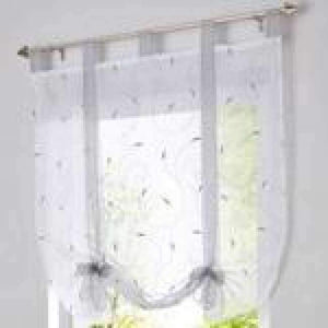 Planet Gates Light Grey / W60CM X L140CM Roman shade European embroidery style tie up window curtain kitchen curtain voile sheer tab top window brand curtains cortinas