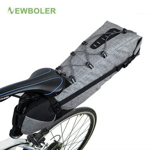 Planet Gates Light Grey Waterproof Bicycle Saddle Bag Large Bike Tail Seat Bags TPU + Polyester Cycling Rear Panniers Bike Accessories 12L