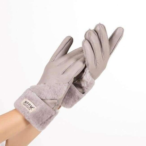 Planet Gates Light Grey-X / One Size Russian winter Women's Gloves 100% Real Leather Sheepskin Winter Gloves Hot Warm Stylish Full Finger Ladies Gloves Mittens