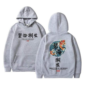 Planet Gates light grey / XXXL Streetwear Chinese characters Men Hoodies Sweatshirts Fashion Autumn Hip Hop Black Hoodie Erkek sweatshirt