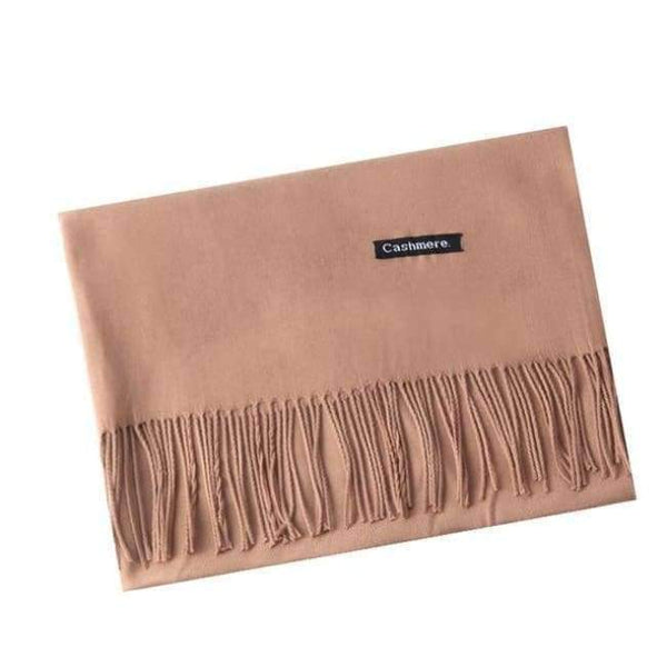 Planet Gates light khaki / China Women scarf soild winter cashmere scarves for ladies neck warm pashmina long shawl wraps bandana foulard female head hijab