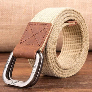 Canvas Belt Men Designer Belt Trap Double-ring Buckle Male Casual Solid Knitted Jean Belts Dropshiping