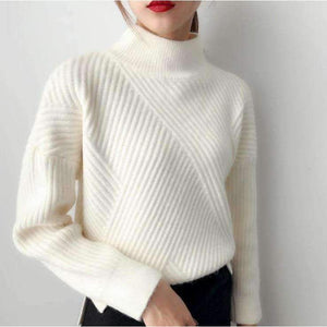 Planet Gates light khaki / One Size Female turtleneck Pullover 2018 winter sweater slim all-match elastic knitted Fashion Pullover soft shirt sweaters women