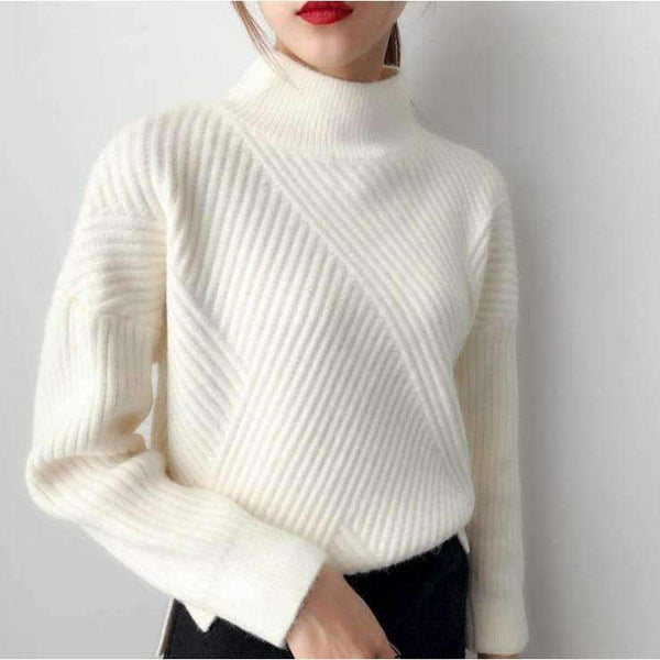 Planet Gates light khaki / One Size Female turtleneck Pullover 2018 winter sweater slim all-match elastic knitted Fashion Pullover soft shirt sweaters women