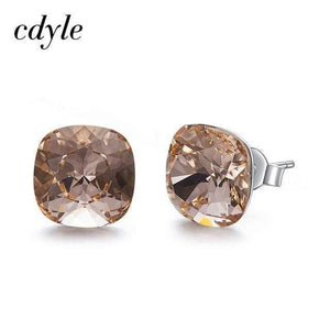Planet Gates Light Peach Embellished with Crystal Stud Earrings Women Earrings Austrian Rhinestone 925 Sterling Silver Earrings