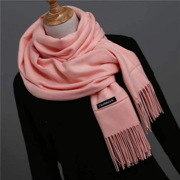 Planet Gates light pink / China Women scarf soild winter cashmere scarves for ladies neck warm pashmina long shawl wraps bandana foulard female head hijab