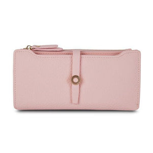 Planet Gates Light pink Quality Latest Lovely Leather Long Women Wallet Fashion Girls Change Clasp Purse Money Coin Card Holders wallets Carteras