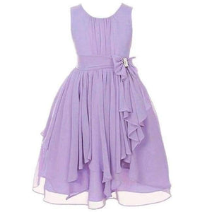 Planet Gates Light Purple / 3T Summer Girls Princess Dress Sleeveless Bowknot Mesh Girls Party Dress 3-14 Years Kids Teenage Girls Clothing