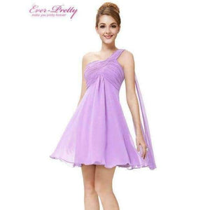 Planet Gates Light Purple / 4 Cocktail Dresses Ever Pretty HE03537 One Shoulder Ruffles Padded Chiffon Short Vestido 2018 Cocktail Dresses