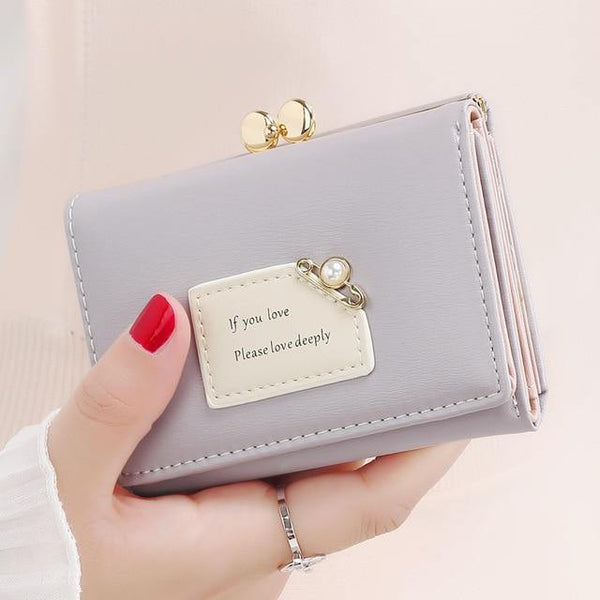 Planet Gates Light purple Brand New Arrival Women Wallets Female Short Design Fashion Three Fold Purse Simple Student Clutch