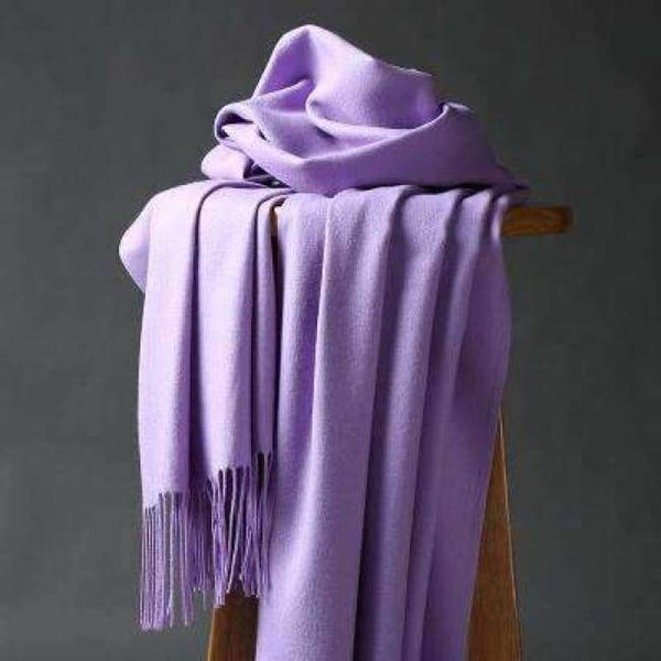 Planet Gates light purple DANKEYISI Luxury Winter Scarf Women Thicken Warm Scarves Wool Cashmere Scarf Man Wrap Pashmina Tassels Solid Color Scarf hijab