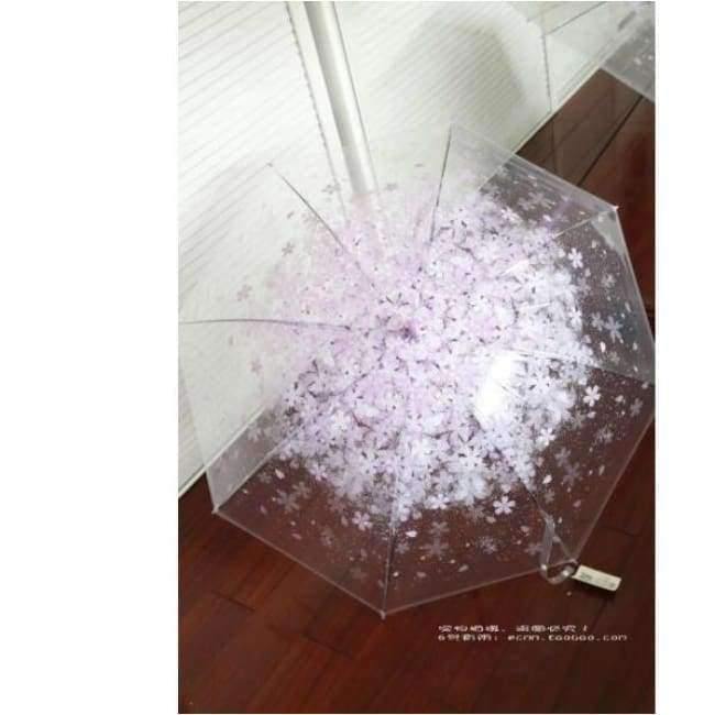 Planet Gates Pink Fashion Transparent Clear Umbrella Cherry Blossom Mushroom Apollo Princess Women Rain Umbrella Sakura Long Handle Umbrellas