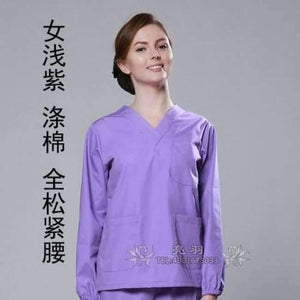 Planet Gates light purple women / S Cheap Long Sleeve Scrubs Uniforms Sets Women and Men Unisex Medical Uniforms Wholesales Scrub Sets Hospital Scrubs Clothes
