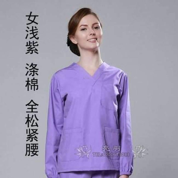 Planet Gates light purple women / S Cheap Long Sleeve Scrubs Uniforms Sets Women and Men Unisex Medical Uniforms Wholesales Scrub Sets Hospital Scrubs Clothes
