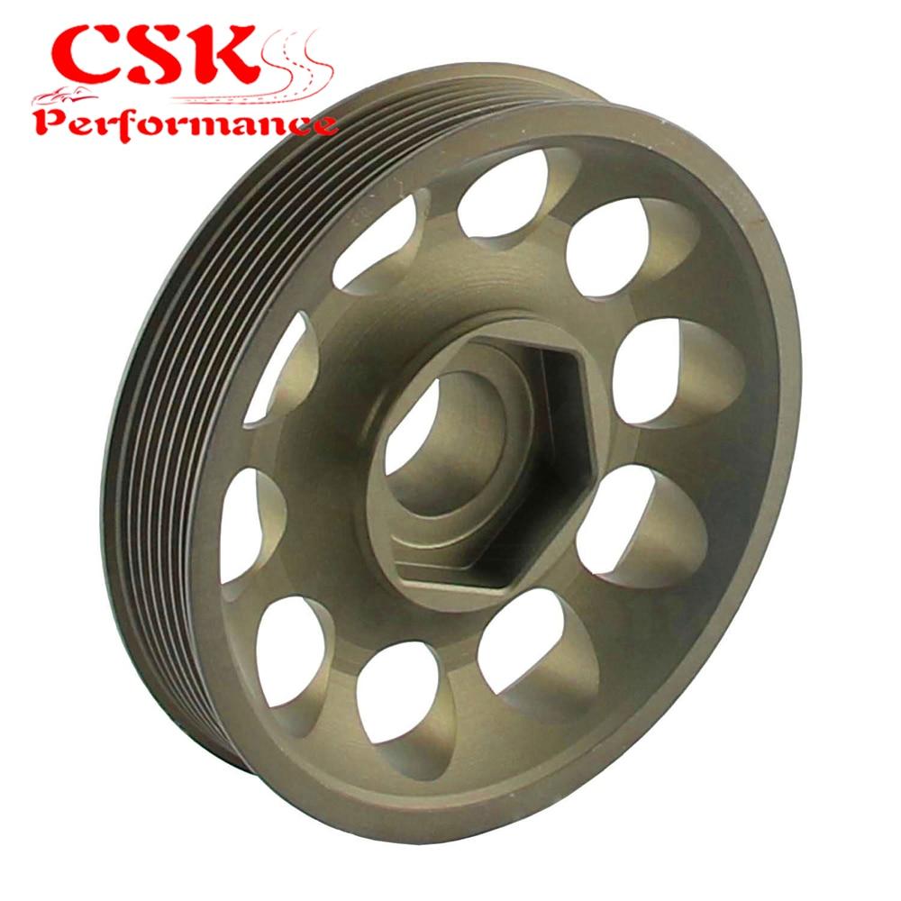 Planet Gates Light Weight Aluminum Crankshaft Crank Pulley fits for Honda Civic FD2 FD2R 2.0 K20A