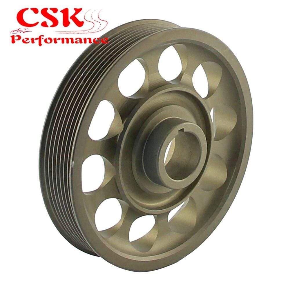 Planet Gates Light Weight Aluminum Crankshaft Crank Pulley fits for Honda Civic FD2 FD2R 2.0 K20A